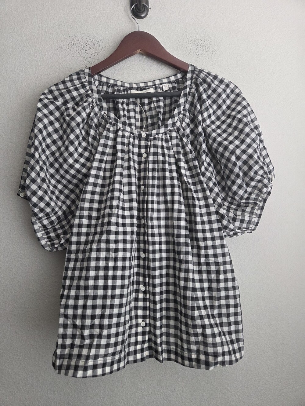 Doen June Top in Noir Greta Gingham size L NWT - Picture 5 of 11
